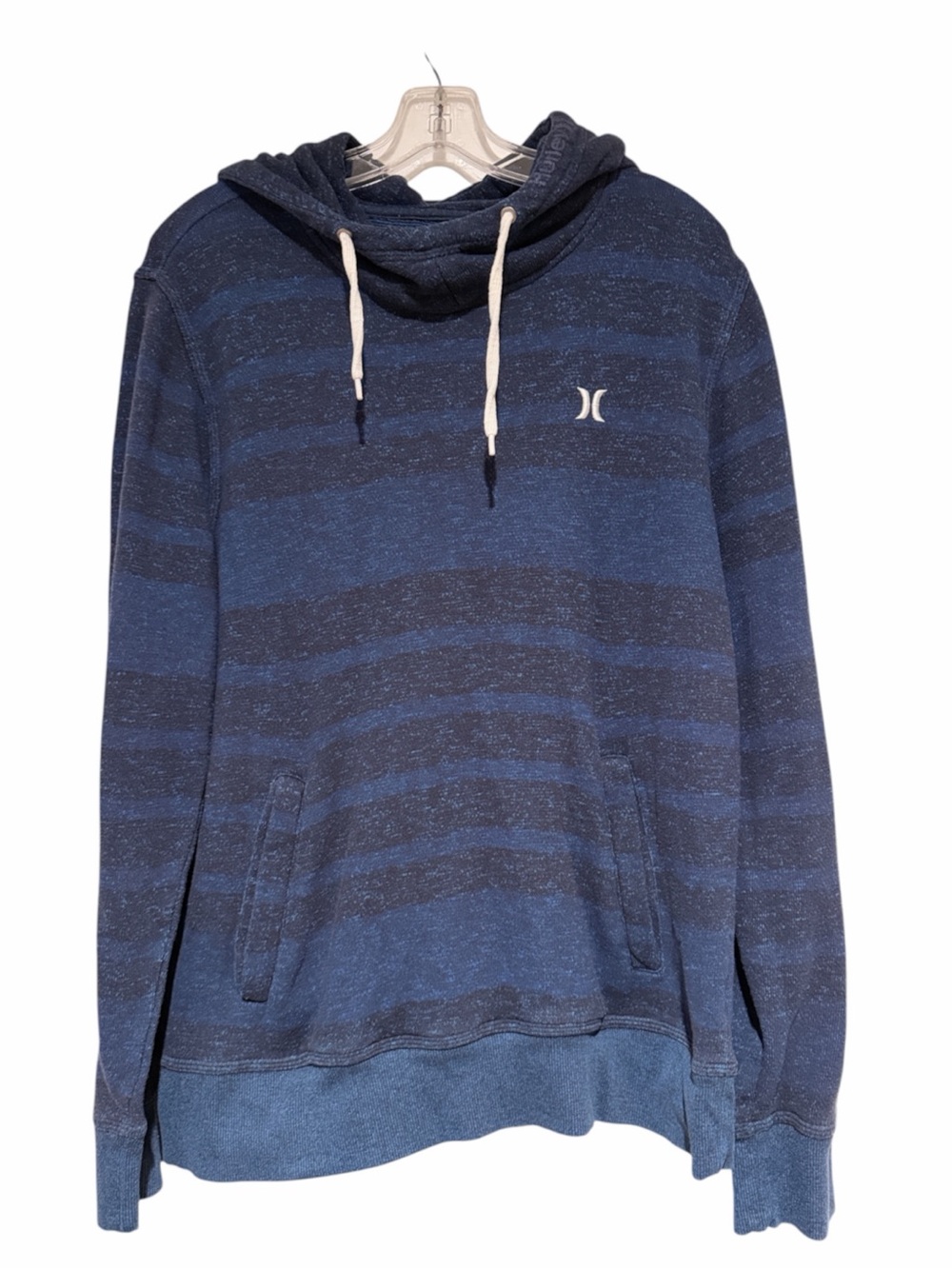 Hurley Navy Striped Pullover Hoodie - Men's size Large